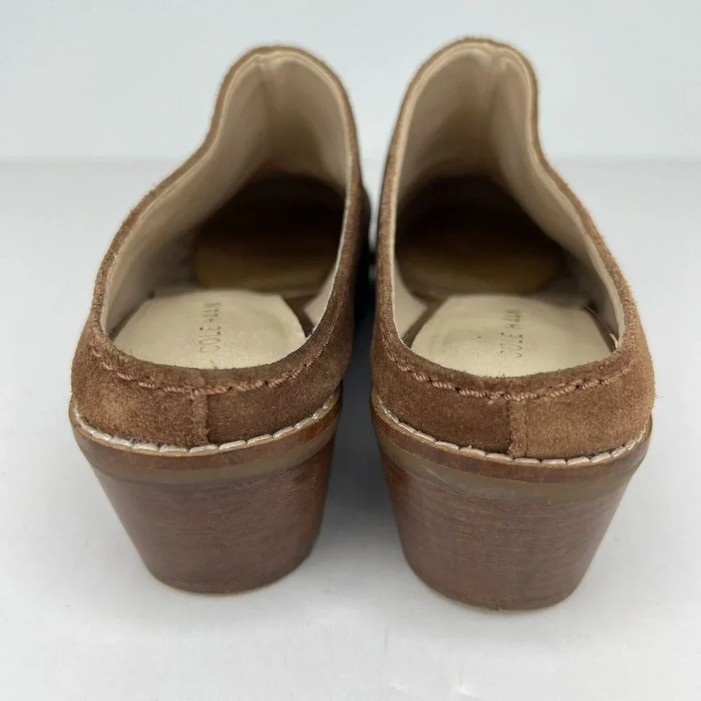 Cole Haan Womens W14844 Brown Faux Suede Block Heel Size 7 Slip-On Mules - Picture 5 of 11